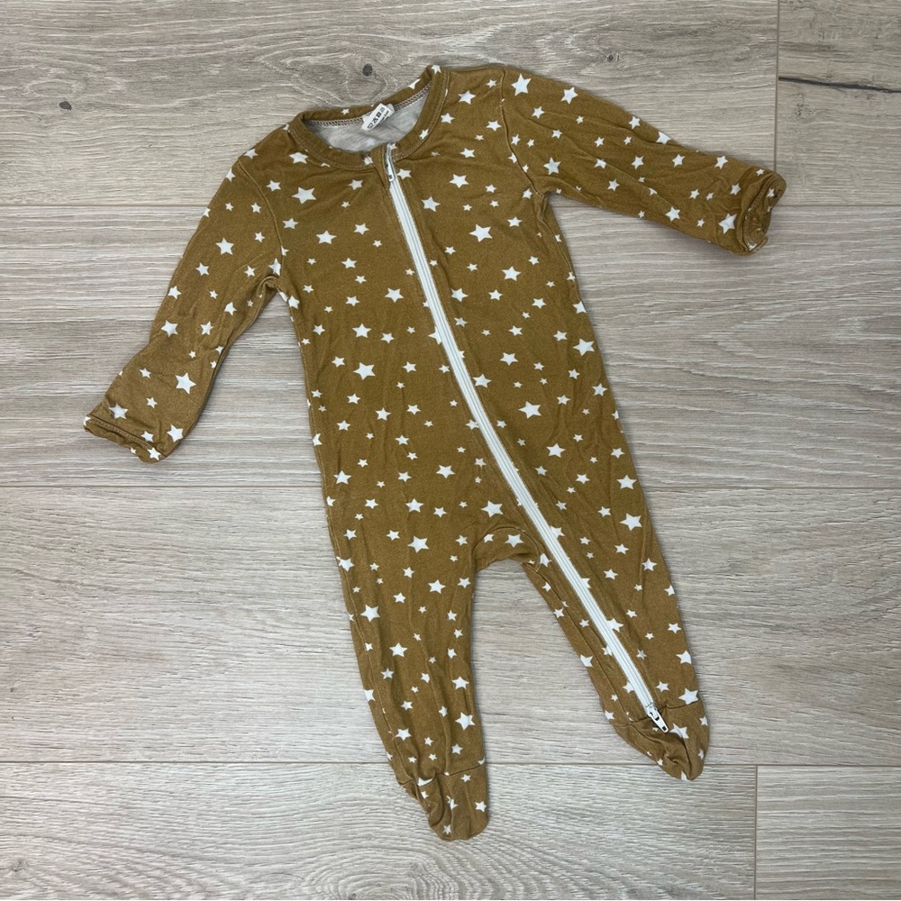 Larkspur Baby Gold Star Zip Footie